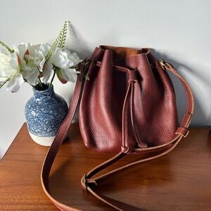 Brown Leather Bucket Bag